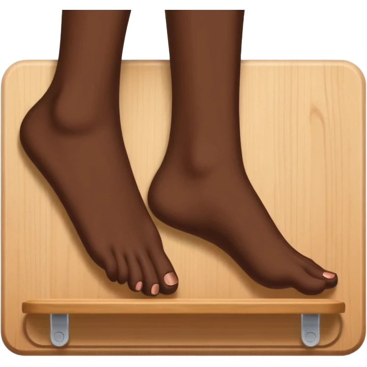 foot silhouette above a nail board emoji