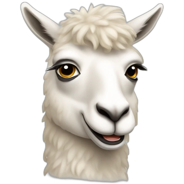 A Happy, tired, motivated and excited lama emoji