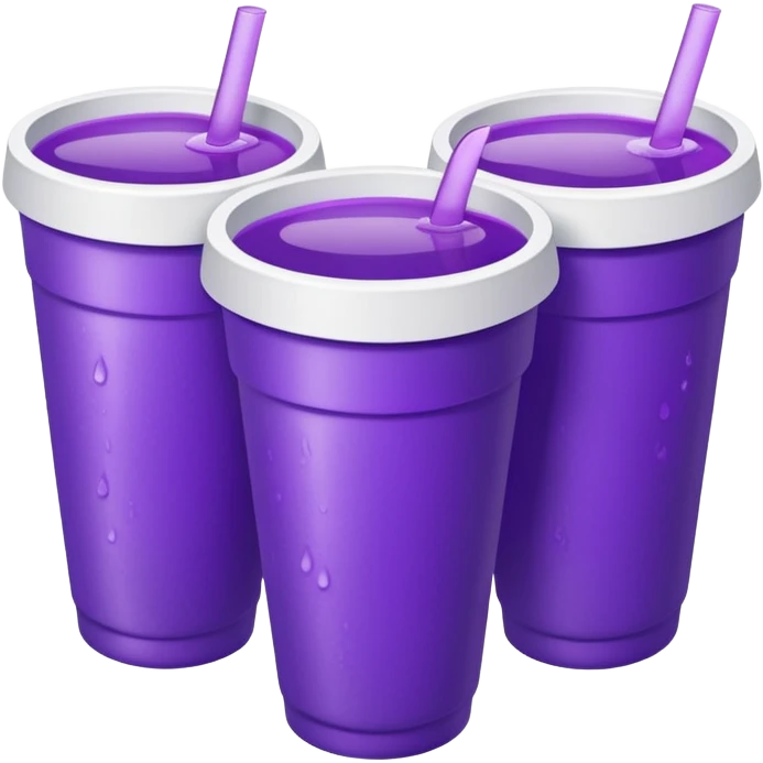 stacked together styro cups with purple juice inside visible from the top only emoji
