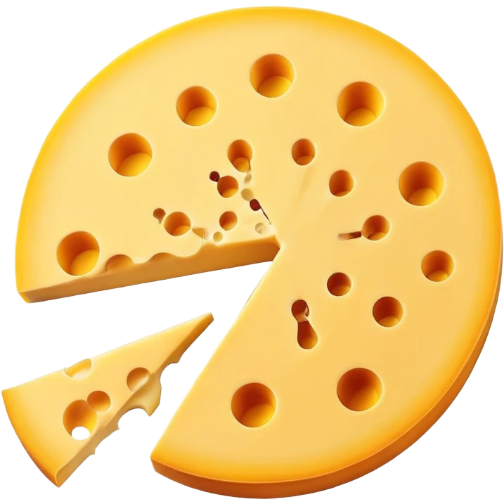 Cheese wheel with a slice cut out emoji