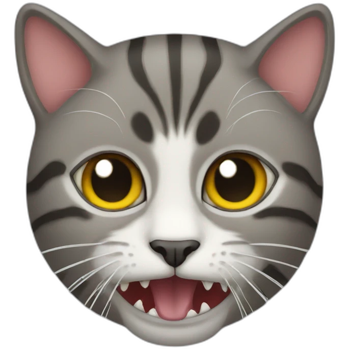 Cat with spider mouth emoji