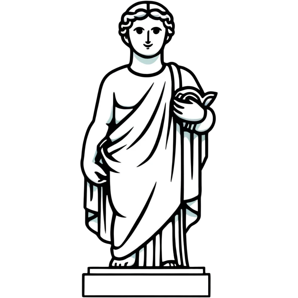 Full view of Michelangelo's David statue, Renaissance masterpiece, artistic stylized representation of the biblical hero emoji