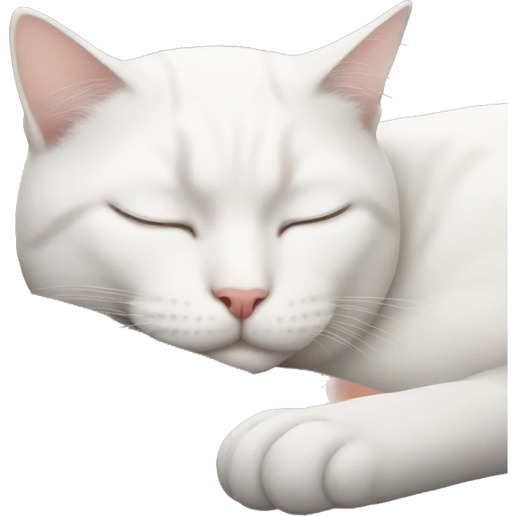 Sleeping white cat emoji