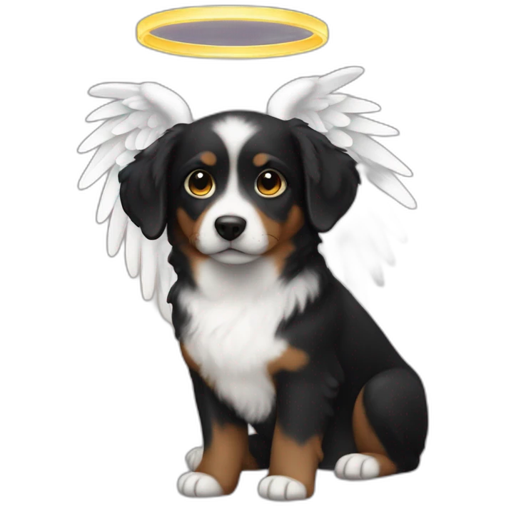 Black-small-dog-angel-halo emoji
