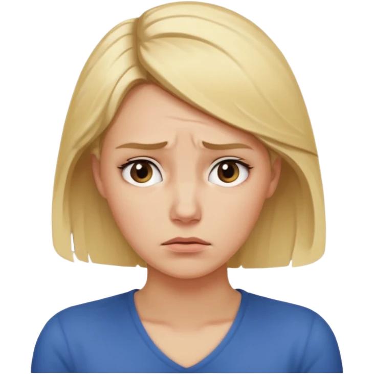 Cewe blonde yang lagi overthingking keliatan tangannya di kepala pusing emoji
