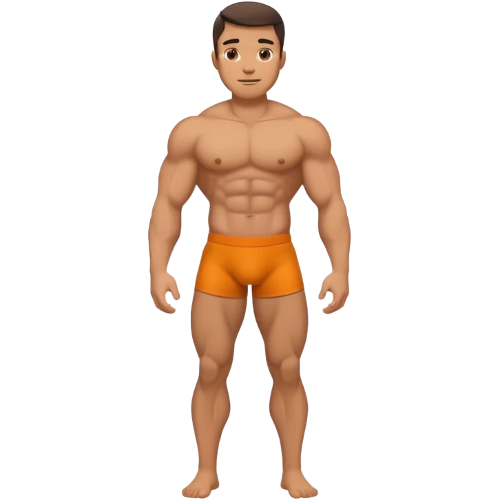 Buff naked male with a penis in hand full body emoji