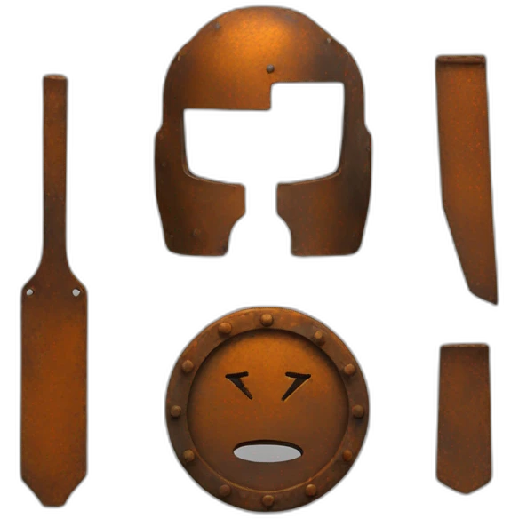 rust high quality metal set emoji