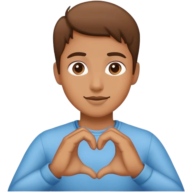 Kissing with heart hands and a K emoji