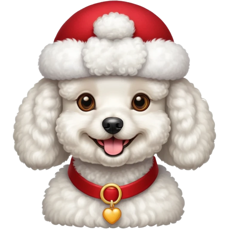 poodle wearing a red hat emoji