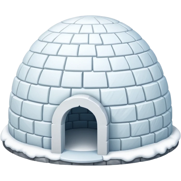 igloo with snow covered half of the top emoji