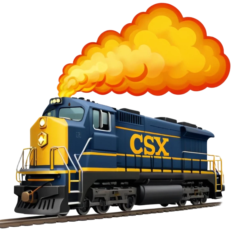 Csx locomotive on fire  emoji