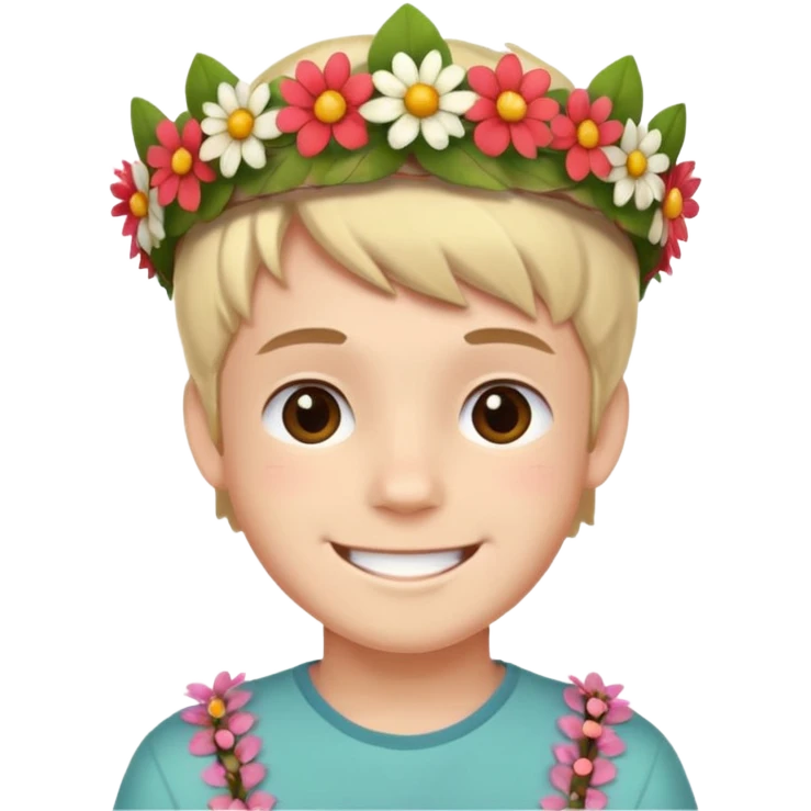boy with flower crown emoji