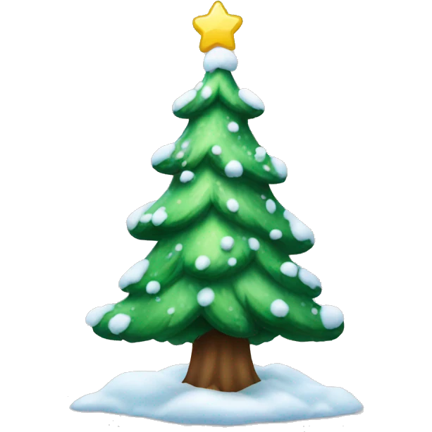christmas tree with snow emoji