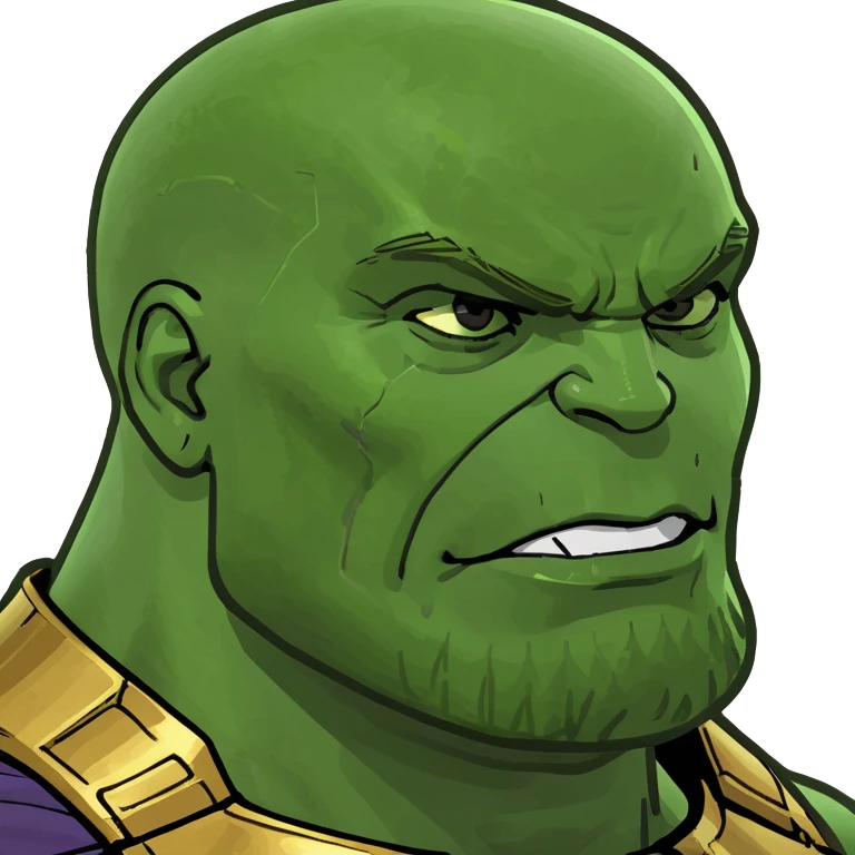 Thanos from squid game riding a purple jaguar  emoji
