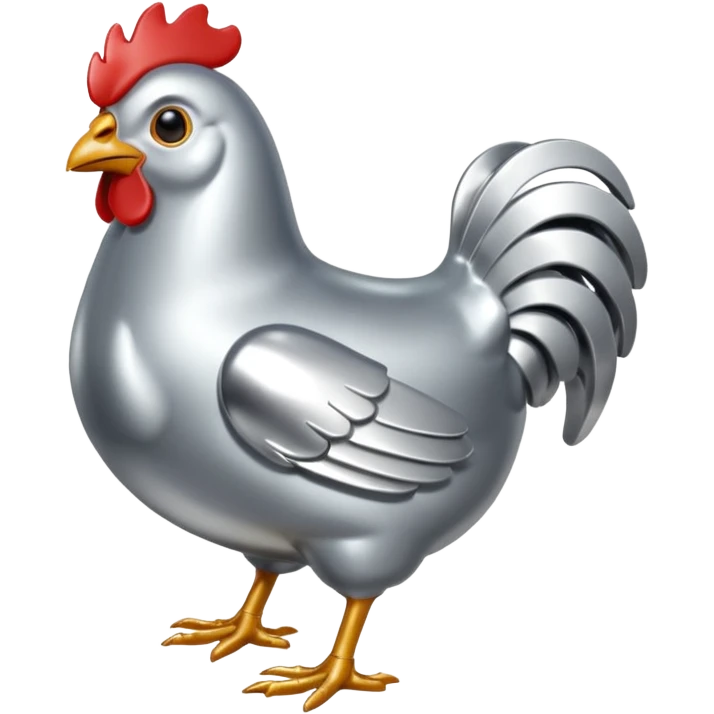 silver metal  chicken emoji