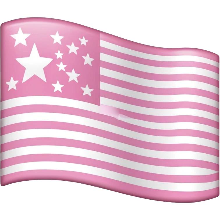 American flag with pink stripes instead of red, white stars on a light pink background emoji