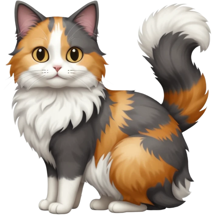 full body half dark grey and half white cat emoji