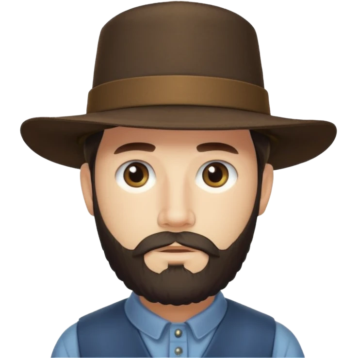 Amish man with beard no mustache emoji