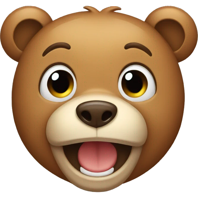 Excited, crying bear emoji