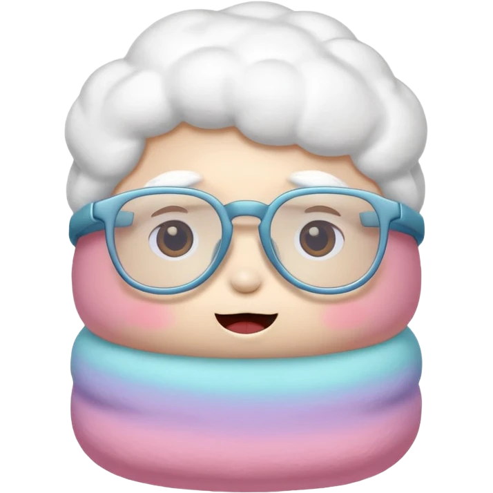 colorful marshmallow with glassess emoji