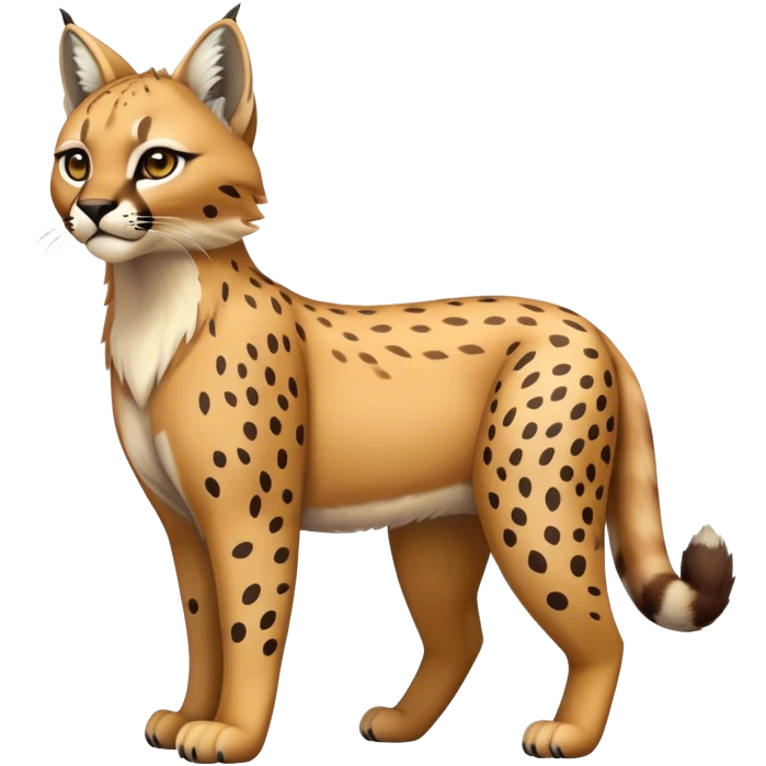 Cute cool bobcat-lynx-cheetah-caracal-animal-hybrid-Fakemon full body with patterns and markings emoji