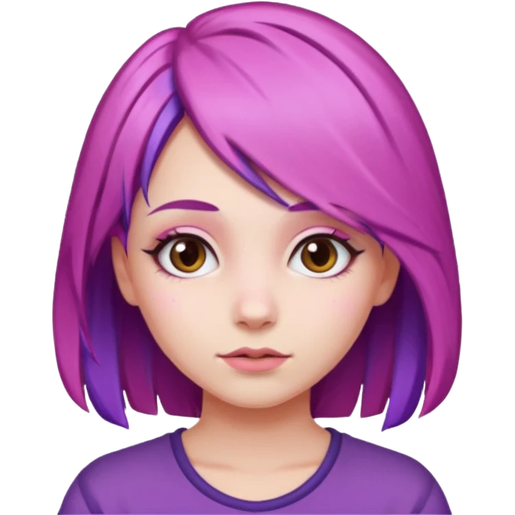 pink and purple hair girl emoji