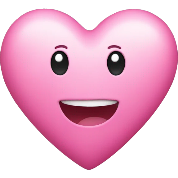 Pink heart with happy face emoji
