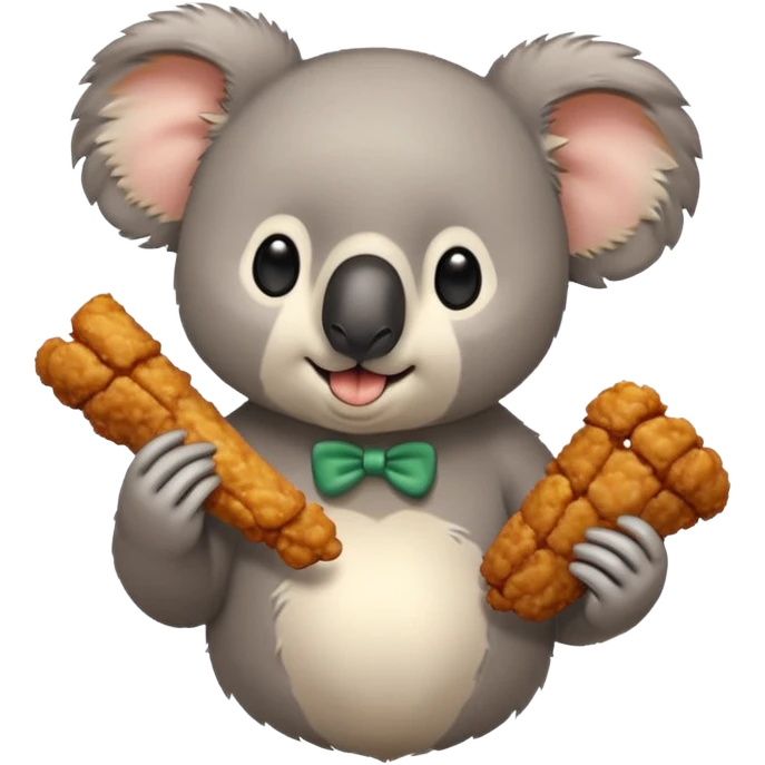 un koala comiendo una pieza de pollo emoji