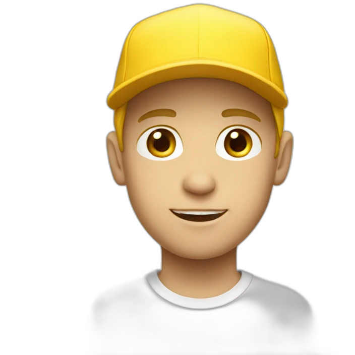 White boy wearing Yellow cap emoji