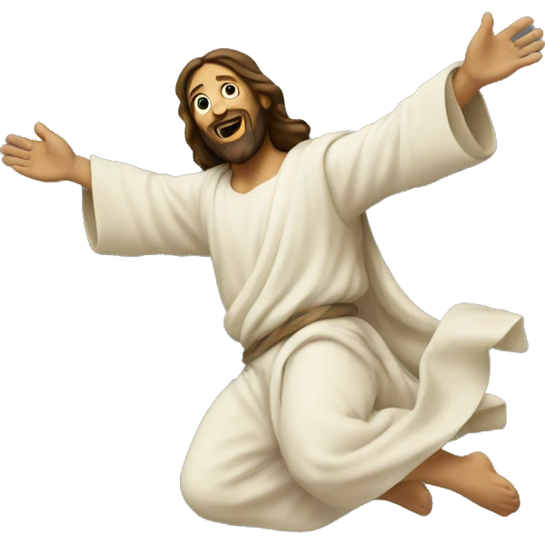 Jesus doing a backflip emoji