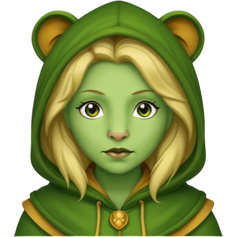 green Hooded lion woman emoji