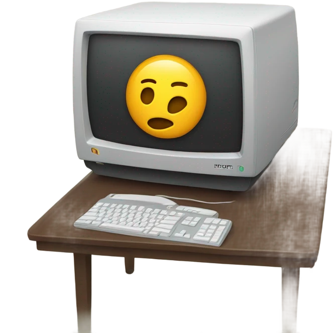 computer on desk back view emoji