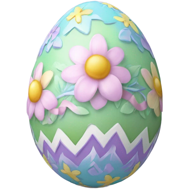 Realistic detailed pastel decorated Easter egg emoji