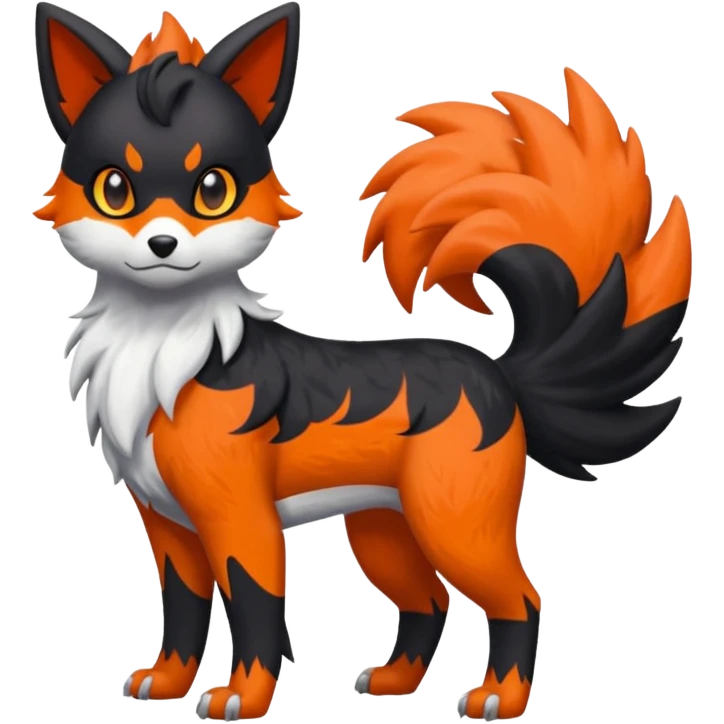 Delcatty-Litten-Houndour-Zorua-Absol-Sprigatito-fusion, full body emoji
