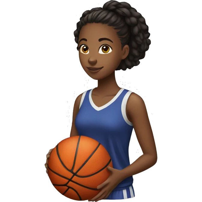 teenage black female who likes to read and play basketball emoji