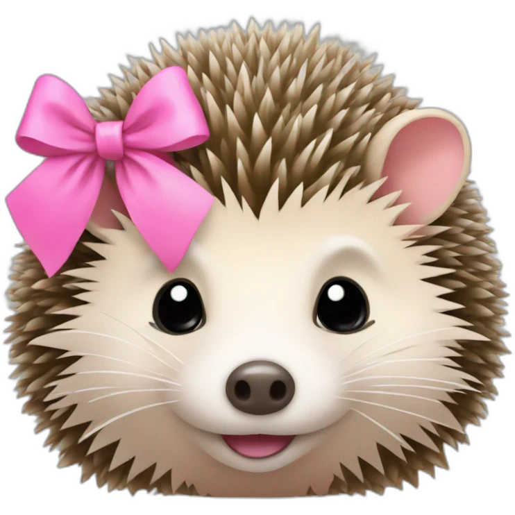 hedgehog with a pink bow emoji