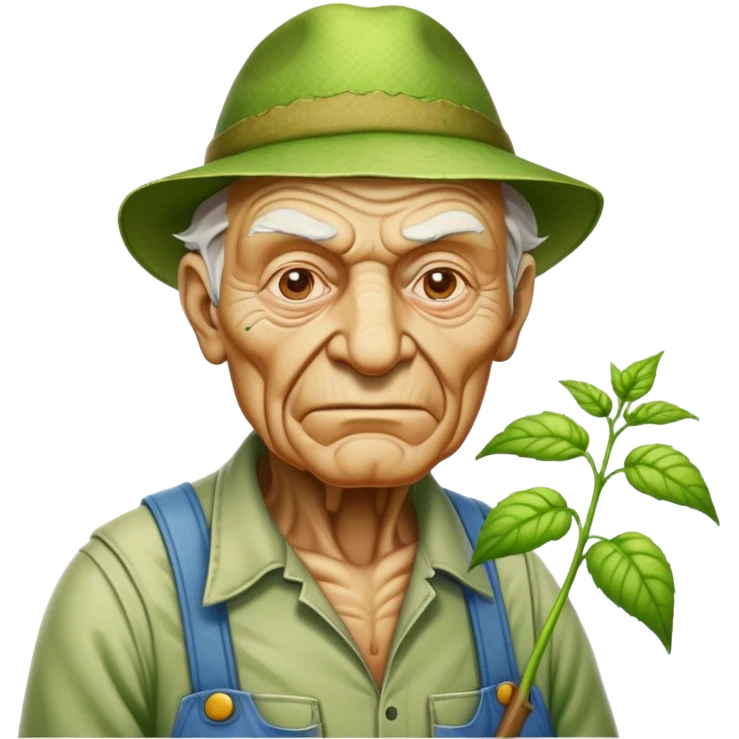 Gardener old Bob poison weeds from the toxic avenger emoji