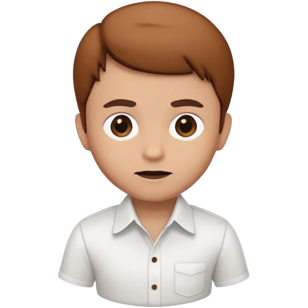 A 3D cartoon white shirt with a brown soil stain in the center, smooth fabric texture, bright lighting, realistic Memoji-style look. emoji