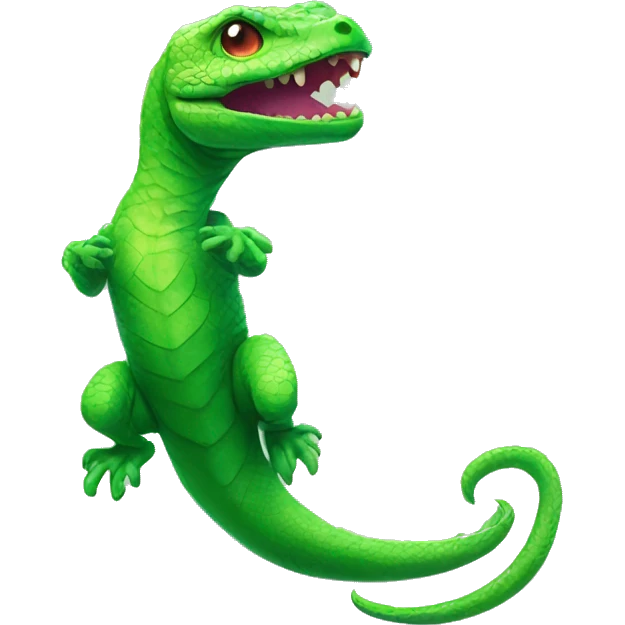 Green reptilian neon tail emoji
