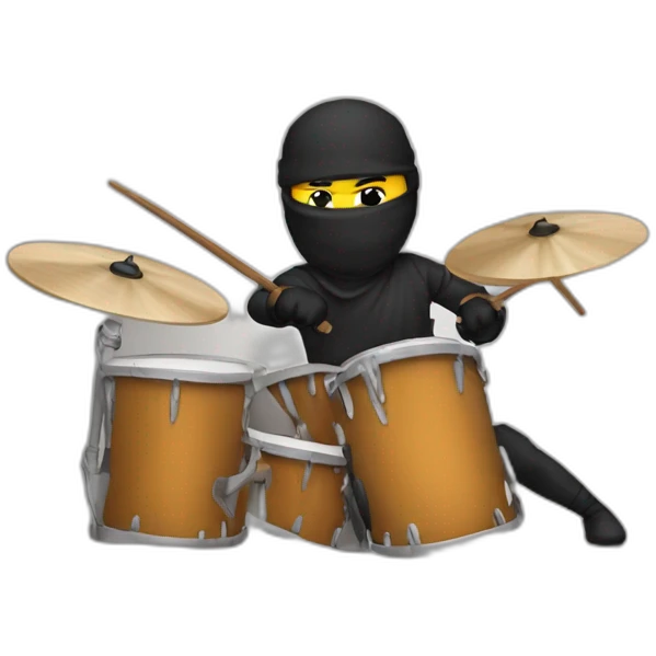 A ninja doing drums emoji