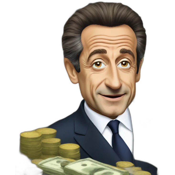 Nicolas Sarkozy avec du cash emoji