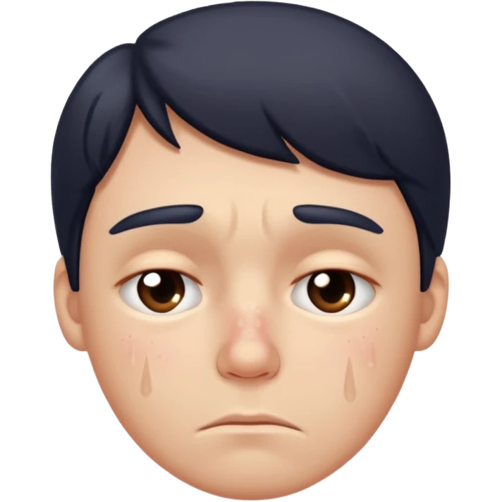 sad emoji with pimples emoji