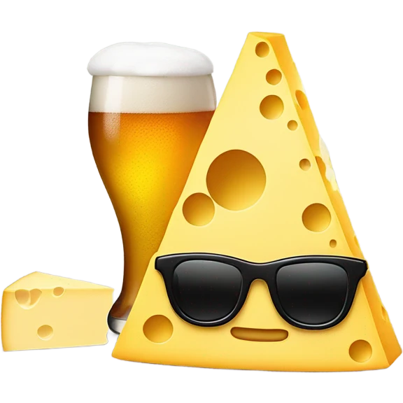 Cheese with sunglasses and a beer emoji