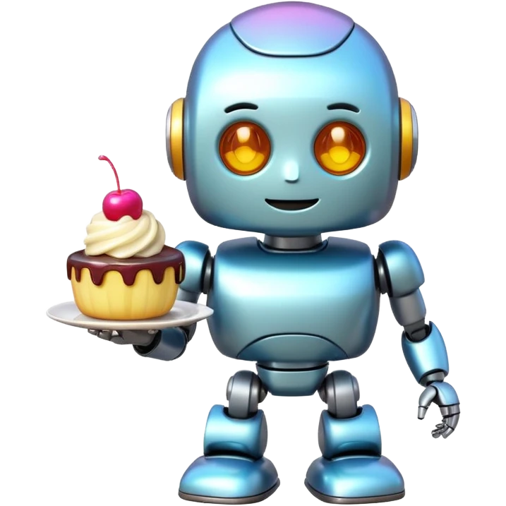 The cute robot and dessert, 3d emoji emoji
