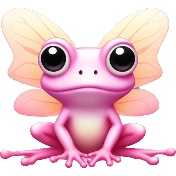 Light pink Fairy frog with gradient wings emoji