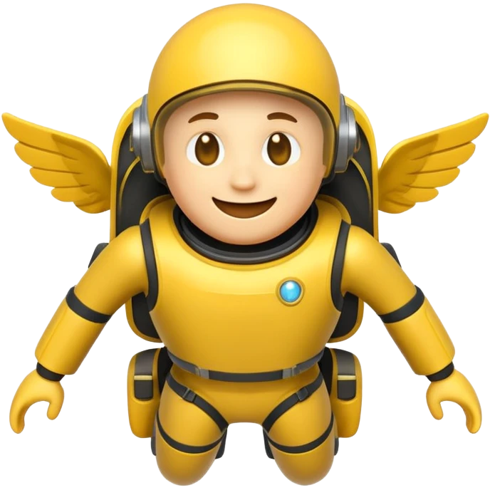 create an emoji of a smiley riding a jetpack emoji