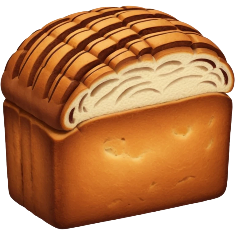 sweet bread sliced with cocoa lines inside emoji