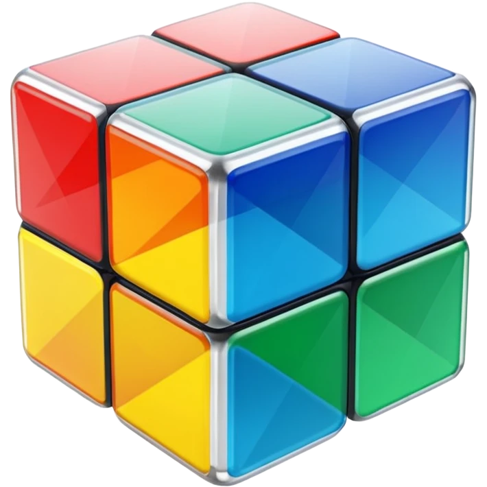 Transparent glass Rubix cube emoji