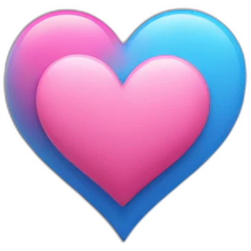 Heart blue And pink emoji