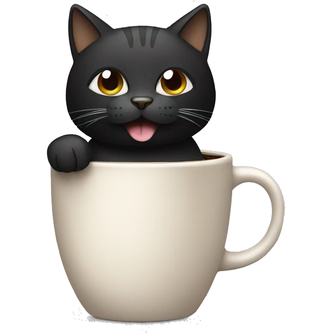 cat black with coffee emoji